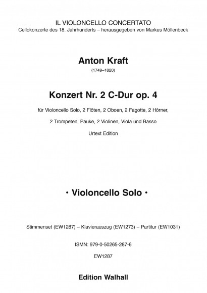 Kraft, Anton (1749–1820): Concerto No. 2 in C major op. 4 – Set of parts