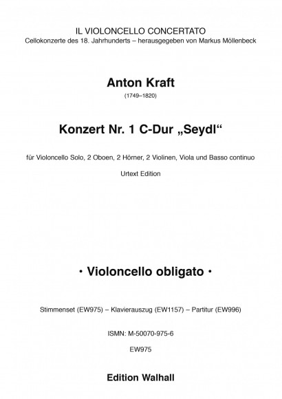 Kraft, Anton (1749–1820): Konzert Nr. 1 C-Dur „Seydl“ – Stimmenset