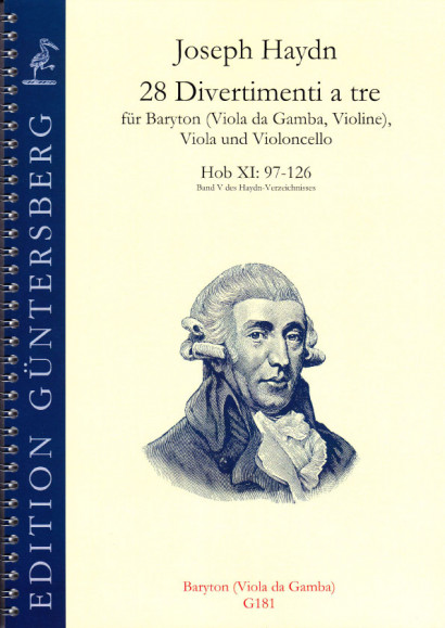 Haydn, Joseph (1732-1809): 28 Divertimenti a tre Nr. 97-126<br>- Baryton oder Gambe (Altschl.)