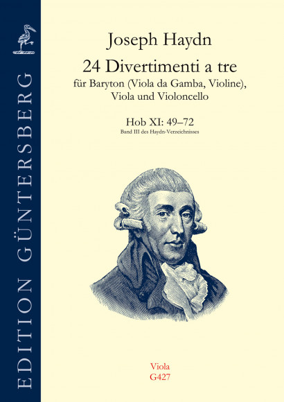 Haydn, Joseph (1732–1809): 24 Divertimenti a tre No. 49–72  – Parts Viola